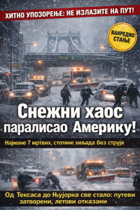 Снежна олуја парализовала Америку:Најмање 7. мртвих, стотине хиљада без струје