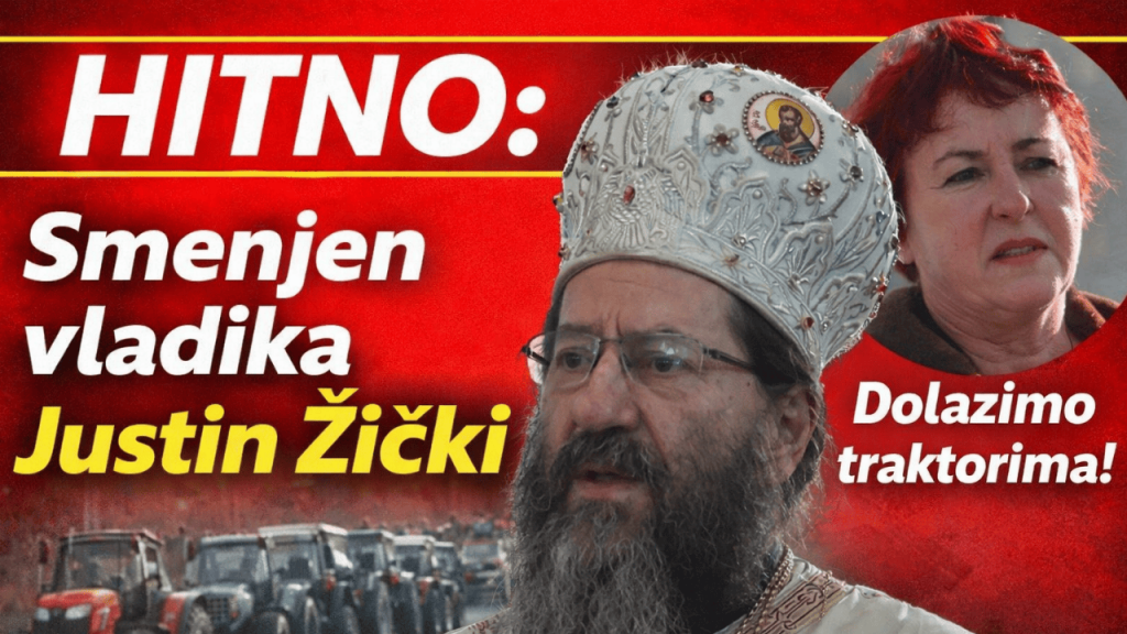 (ВИДЕО)Смењен митрополит Жички Јустин; Народ планира тракторима пред Патријаршију