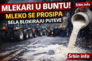 Увоз убија српско село: Млеко тече по путевима, трактори заустављају саобраћај