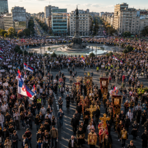 Студенти: Док породица оплакује убијеног војника у Краљеву, СНС организује шатре, музику и вола на ражњу