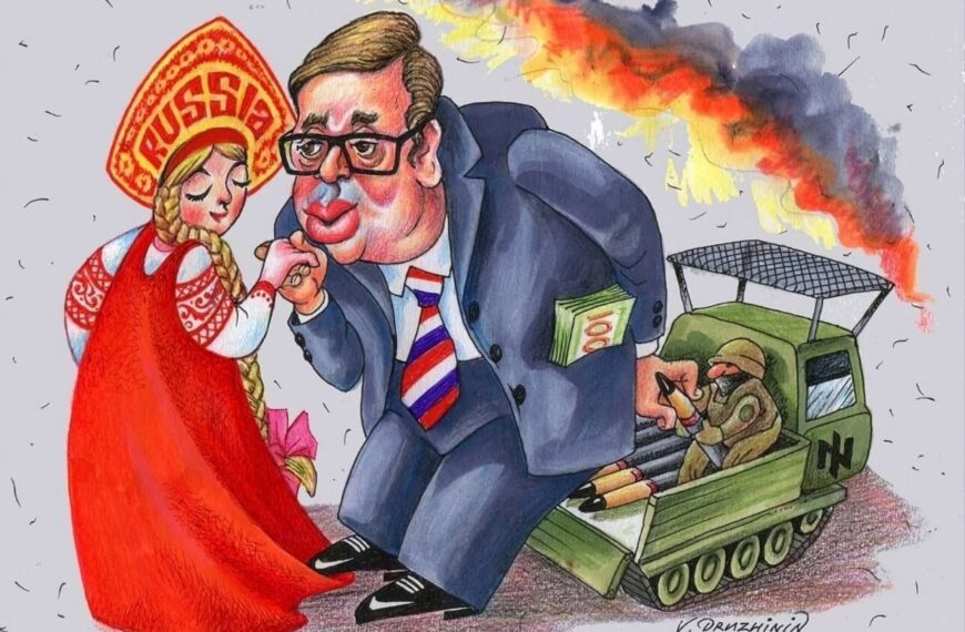 СТВАРНО ЈЕ ХУЉА: Руска карикатура о Вучићу запалила интернет!