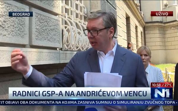 Режирани излазак Вучића испред Председништва: Покушај прикривања пљачке у ГСП-у од стране Звонка Веселиновића (ВИДЕО)