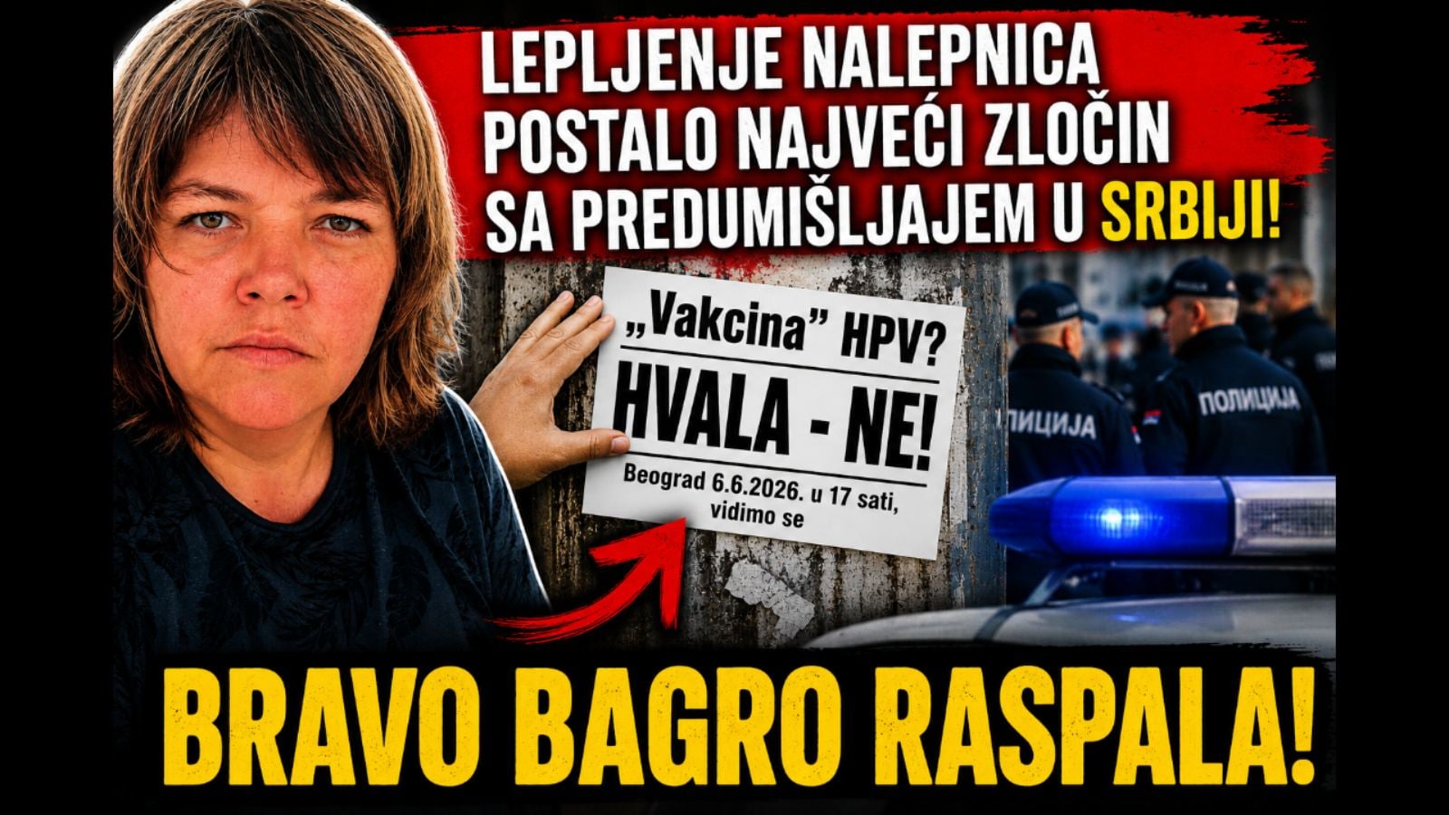Нада Гладовић: Полицијо, хвала ти што штитиш народ од налепница!