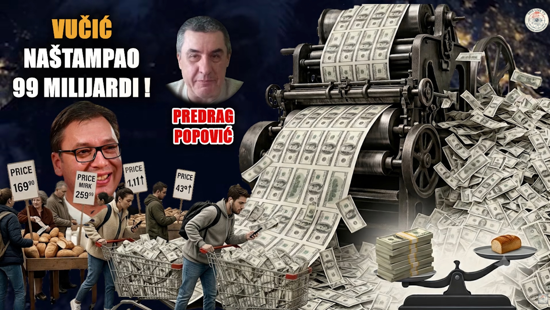 Хитно – Предраг Поповић открио: Вучић наштампао 99 милијарди! Следи инфлација и општи хаос! (ВИДЕО)