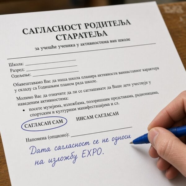 Родитељи, опрез! Вучићеви буџеташи подмећу потписивање сагласности да воде децу из школа на ЕКСПО! (ФОТО)