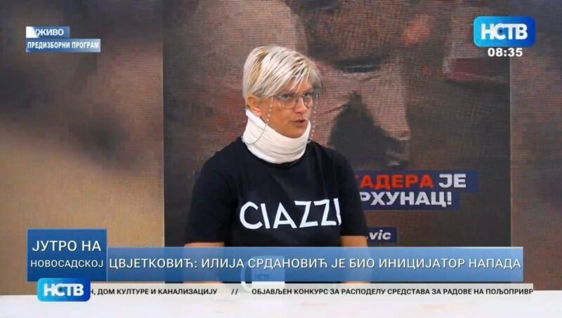 СНС ботица, која је ударена, снимљена како шутира особу током сукоба у Новом Саду (ВИДЕО)
